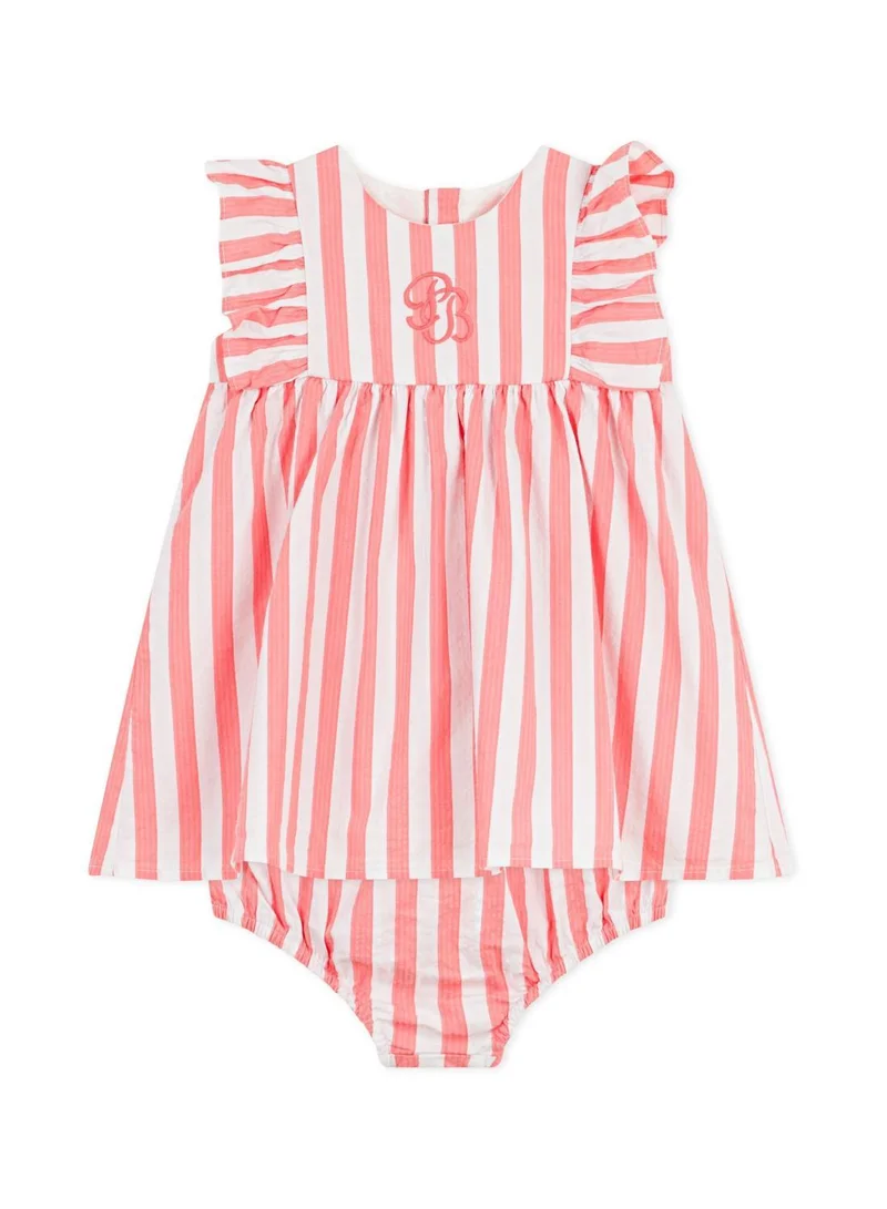 بيتي باتو Babies' sleeveless cotton dress with stripy bloomers